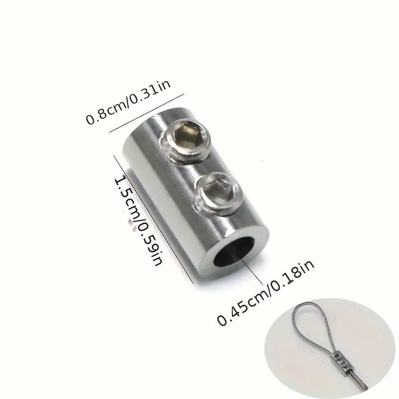 Adjustable Stainless Steel Wire Rope Lock Clamps 10pcs Self-Locking Fasteners for Home Renovation Double Hole Telescopic