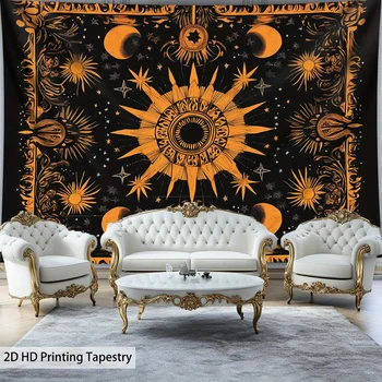 Black Gold Sun Tapestry 4