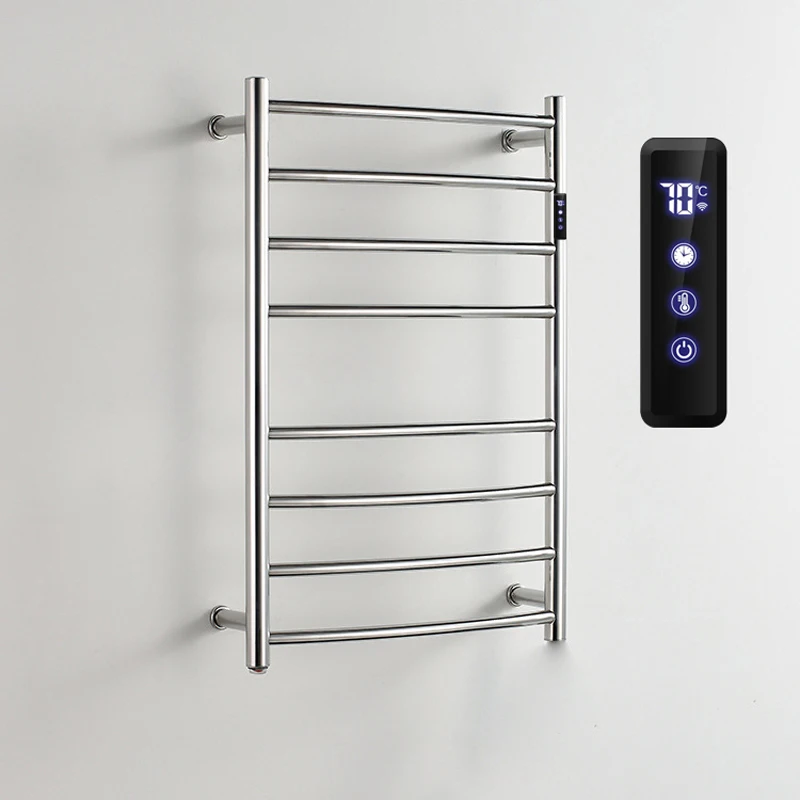 ราวแขวนผ้าไฟฟ้า 304 สแตนเลส 45 ° C อุณหภูมิคงที่ 5 นาทีอุ่นราวผ้าเช็ดตัวผ้าเช็ดตัวอุ่น 520*750*125 มม. 110 V/220 V 1