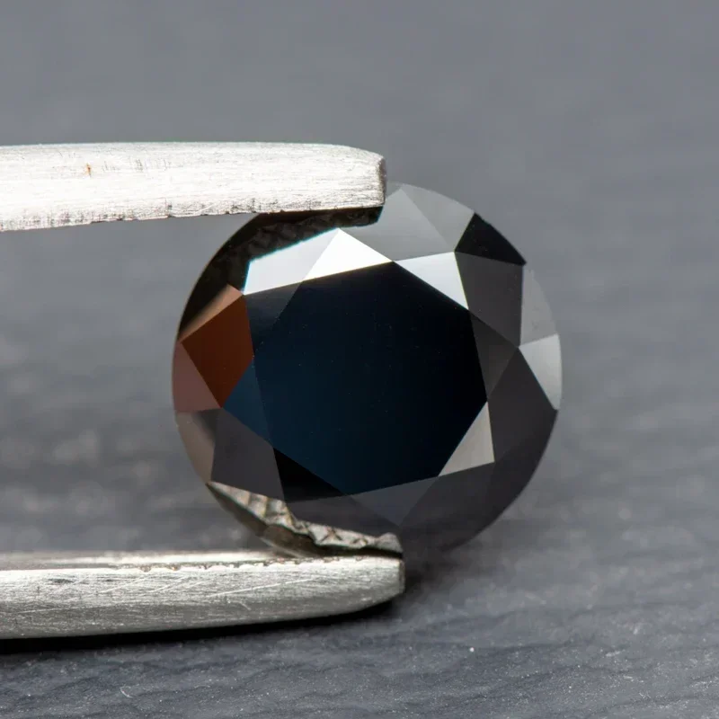 Moissanite Round Shape Black Color Primary Colours Small Size Charms Gemstone DIY Ring Necklace Earrings Materials moissanite charms materials