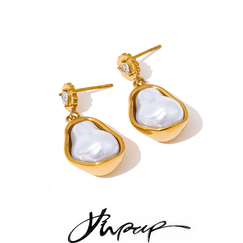 Yhpup Jewelry Earrings Simulated Pearls for Women Accessories