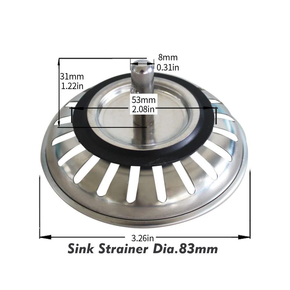 Talea 주방 싱크 필터, SUS304 채반 플러그 83mm,QS491