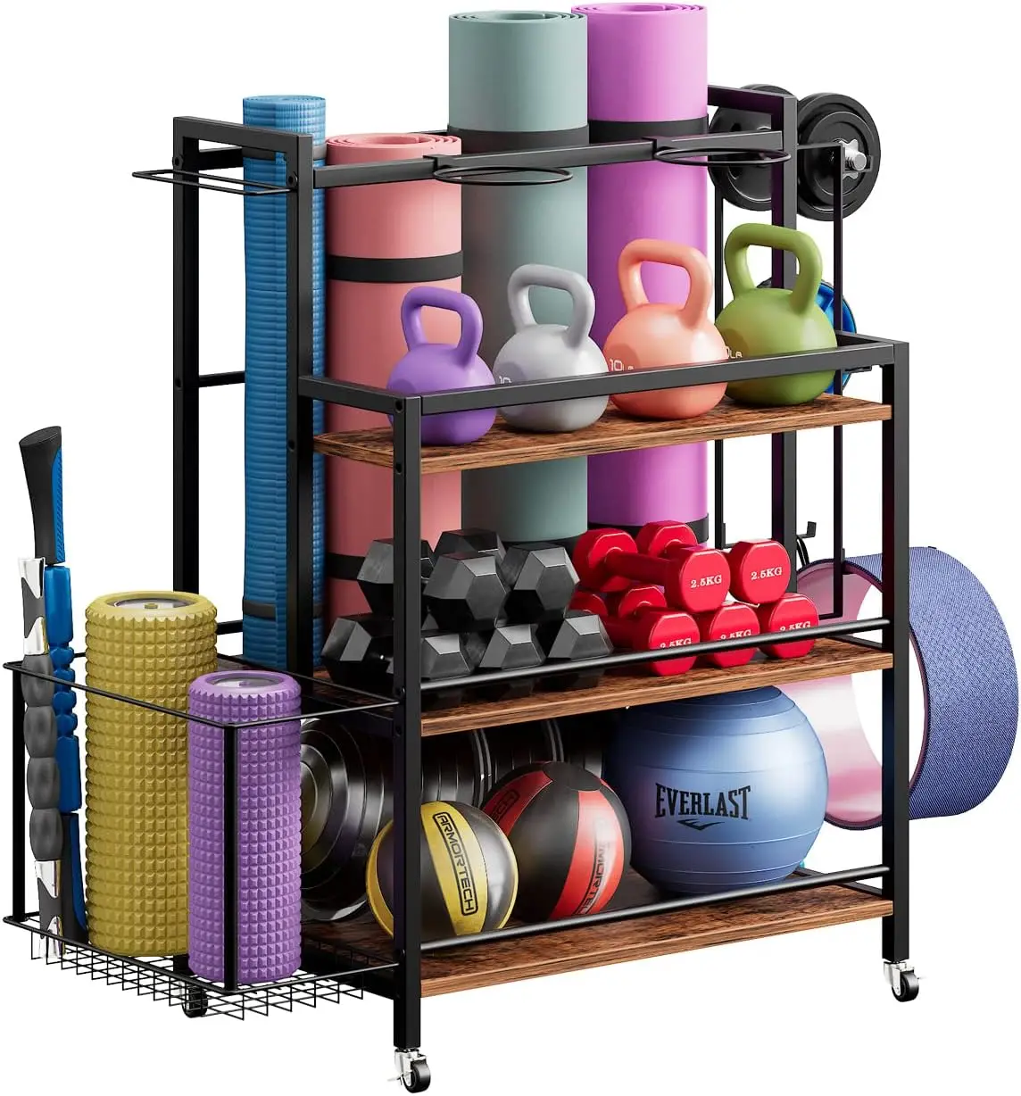 

SZJHXIN Home Gym Storage Racks, Yoga Mat Storage Rack Weight Rack for Dumbbells, Workout Equipment Storage Organizer for Dumbbel