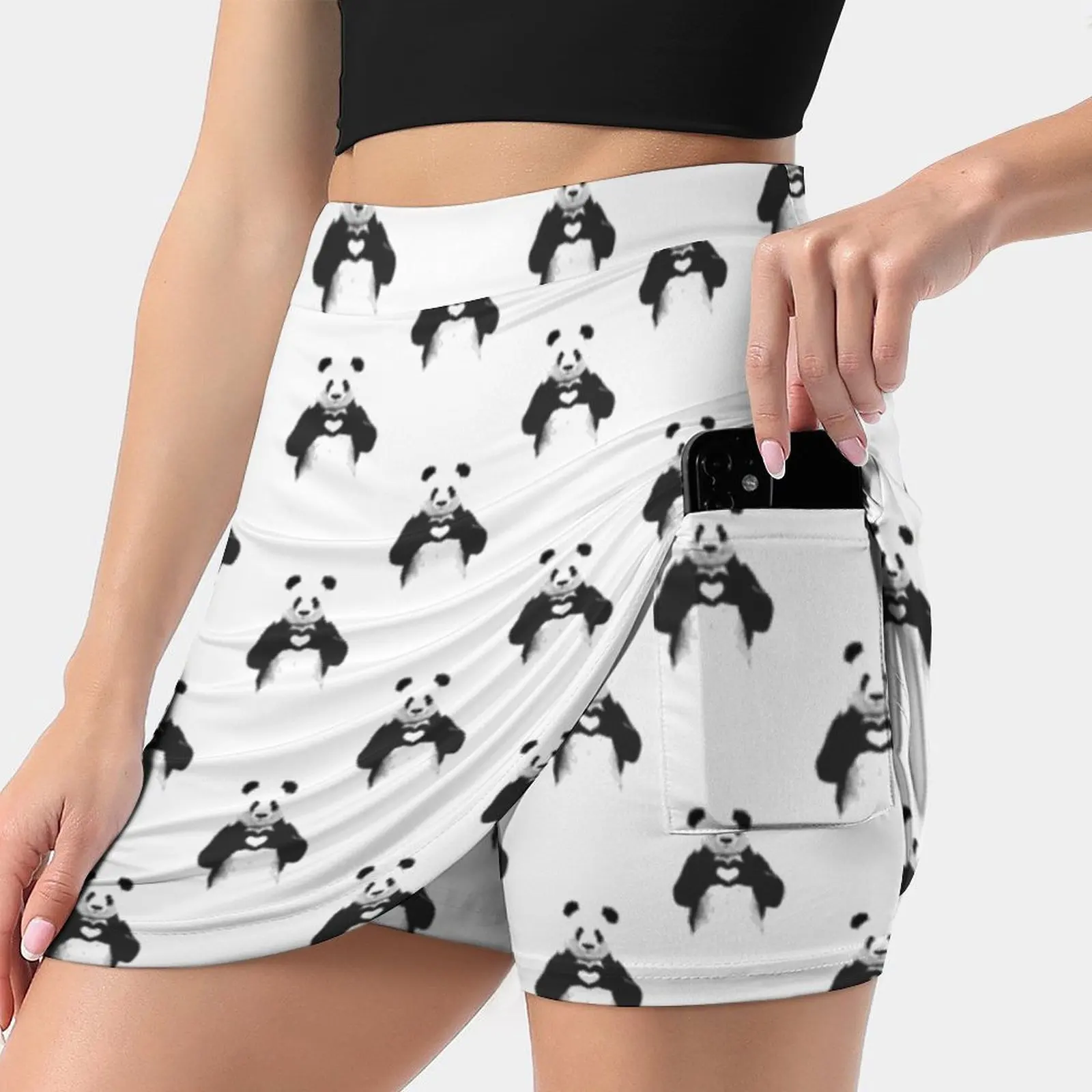 

All You Need Is Love ( Pattern ) Summer Women'Sshorts Skirt 2 In 1 Fitness Yoga Skirt Tennis Skirts Panda Animal Love Heart