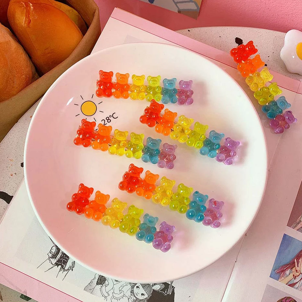 Fermagli Per Capelli Colorati Per Orsetti Gommosi Per Donne Ragazze Bambini Fermagli Per Capelli Fermagli Per Capelli Orsetti Gommosi Barrette Accesso