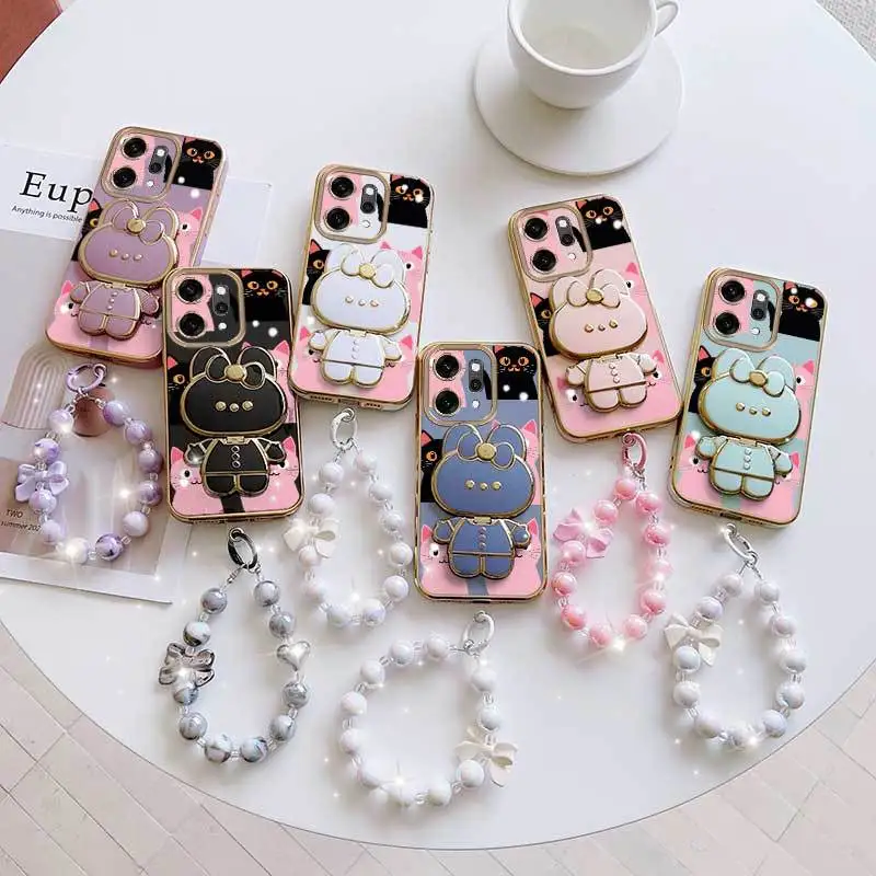 Heart-Shaped Pink Phone Case Set with Lanyard and Stand - 3 Piece Set