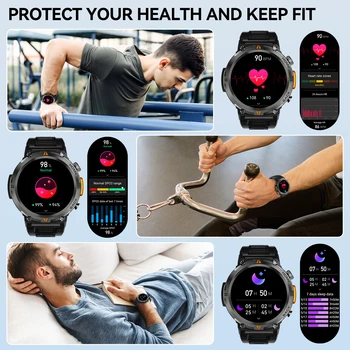 EIGIIS KE3 Bluetooth Call Smart Watch Men Full Touch Screen Health Monitor Clock With Flashlight Men SmartWatch For IOS Android 5
