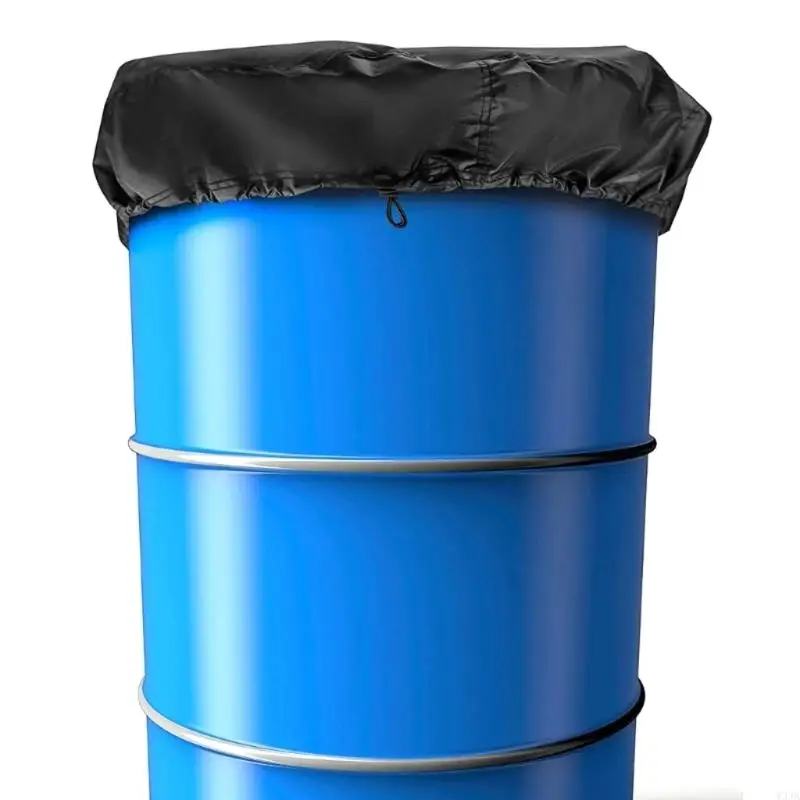 W3JA 55 Gallon Drum Cover Decorative Dustproof Waterproof Covers Accessory for Indoor Outdoor Round Bucket Accessory