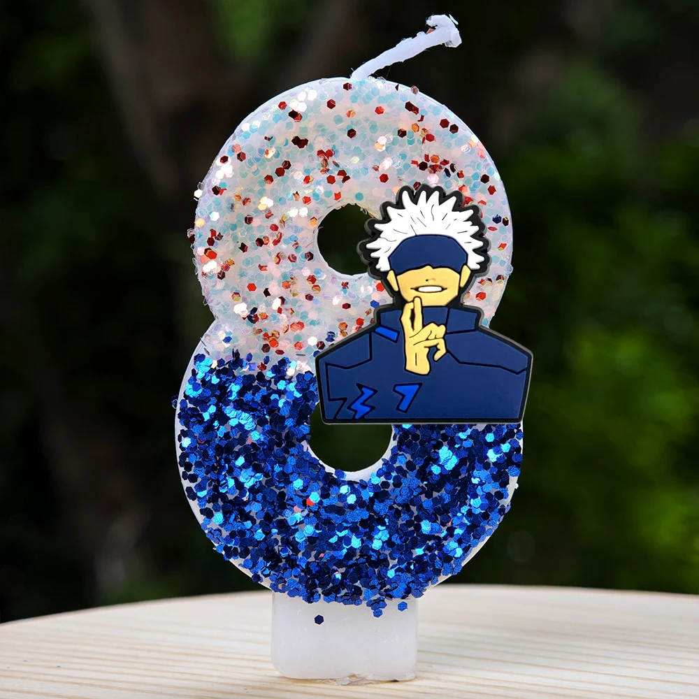 Anime Jujutsu Kaisen Themen-Kerze Nummer 0-9 Geburtstagstortenkerze Dekoration Geburtstagsparty Tortendekoration Baby-Shower Spielzeug Geschenke – Detail 10