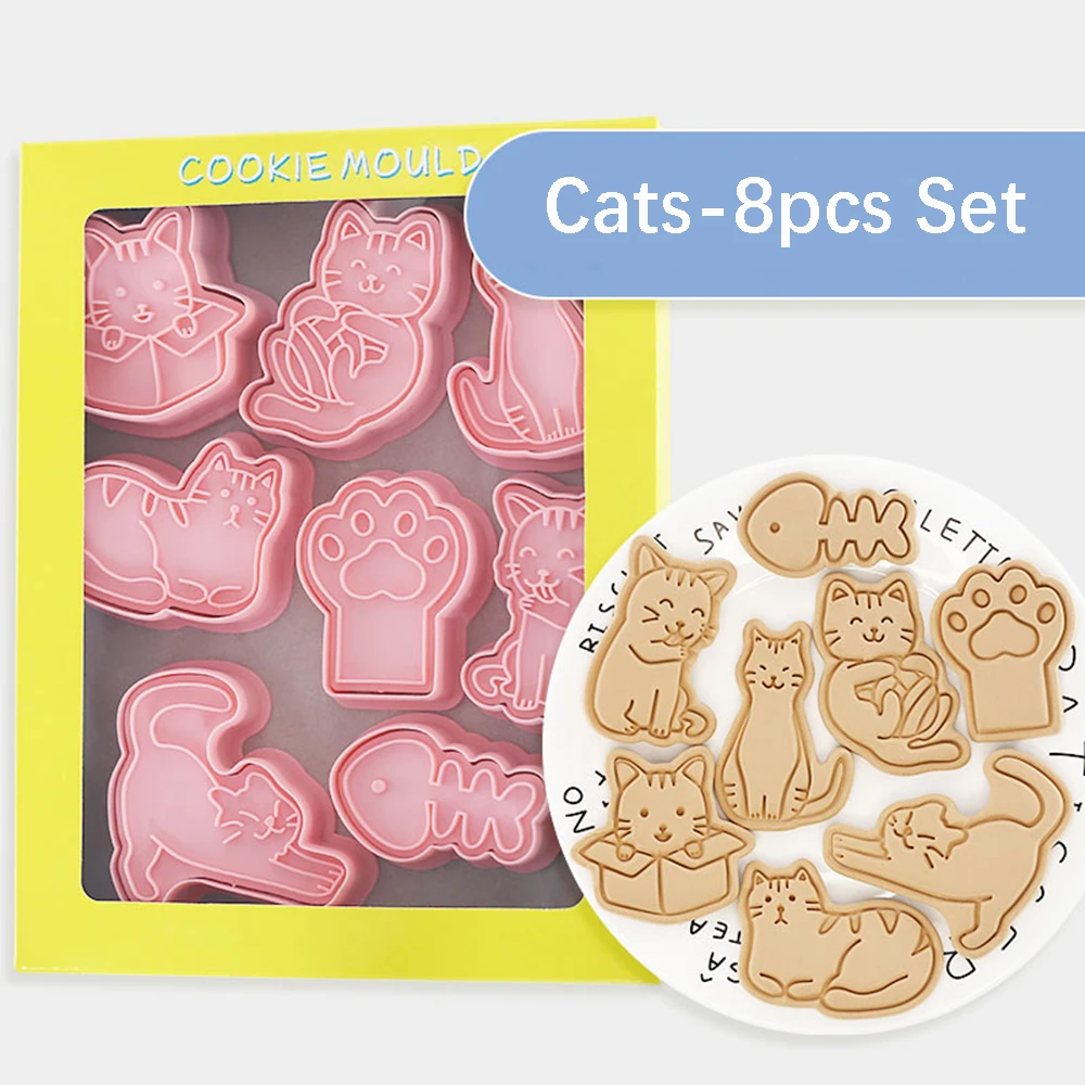 8 stuks Jungle Safari Cookie Cutter Biscuit Bakvorm Dinosaurus Hond Kat Beer Voorstel Dieren Bakken Cookie Tool Kid Verjaardagsfeestje - Image 14
