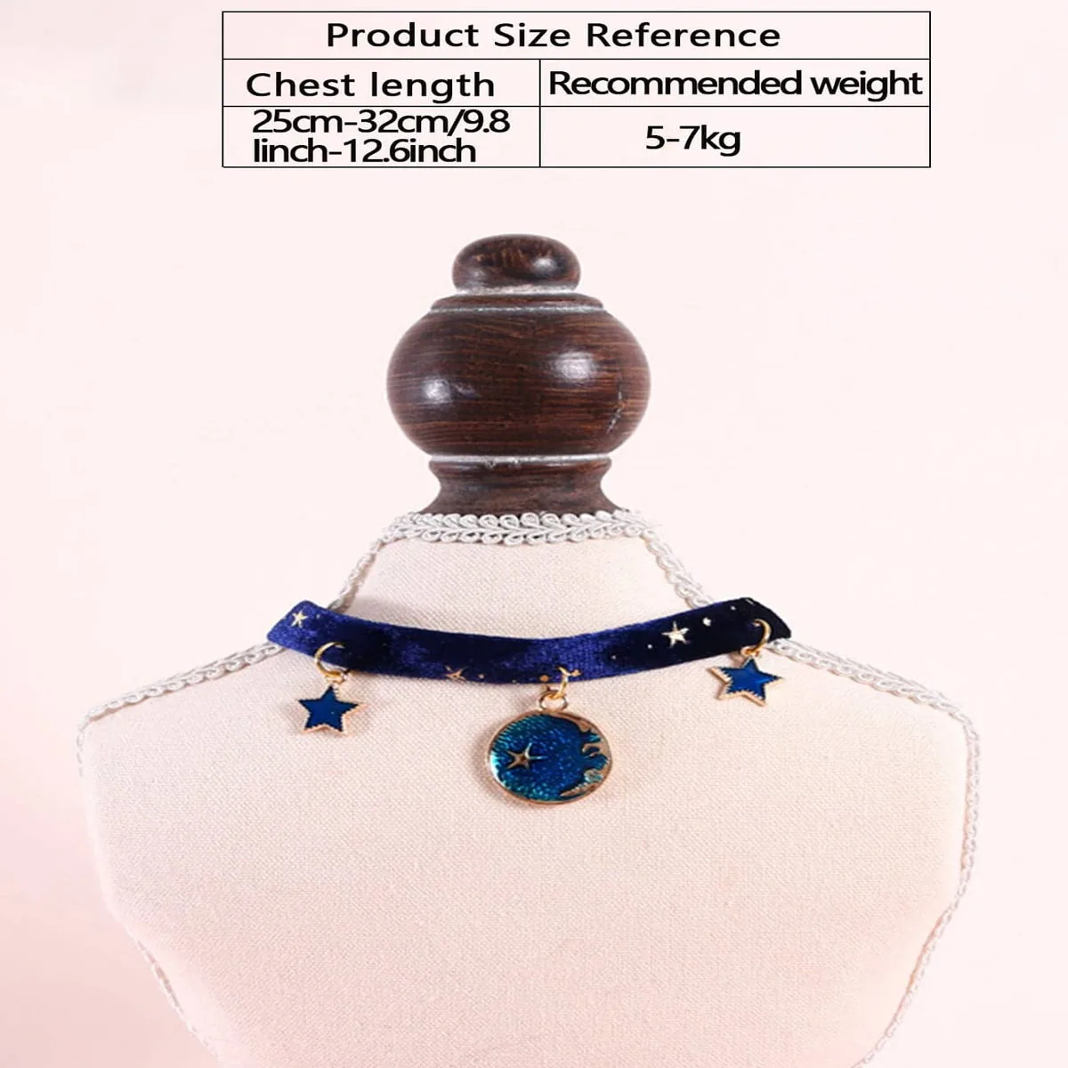 1pc-Cute Cat Pendant Necklace Printed Star Puppy Collar Lobster Clasp Adjustable Extension Chain Pet Collar