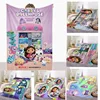 Gabbys’ Dollhouse Cartoon Blanket Flannel Throw Blanket for Kids Adult Lightweight Soft Blankets for Bed Sofa Airplane 100x150cm 1