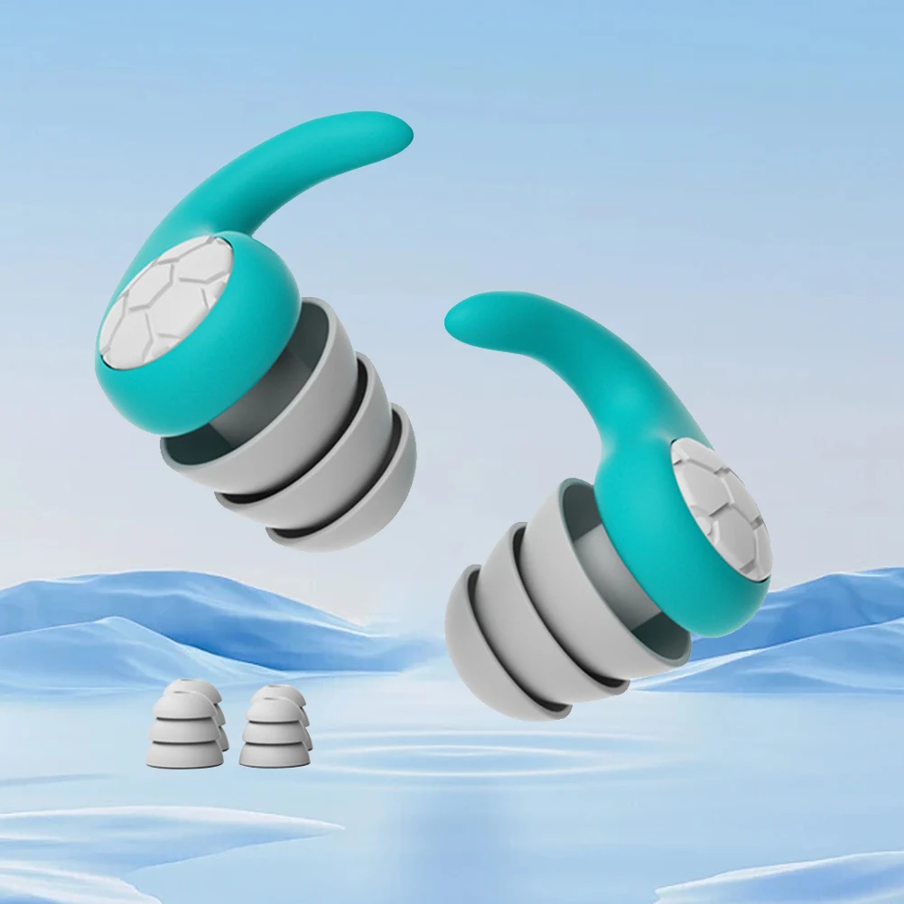 Waterproof Swimming Ear Plugs 3 Layer Silicone Sleeping Ear Plugs Reusable Noise Cancelling Earplugs Diving Surf Ear Protector 4
