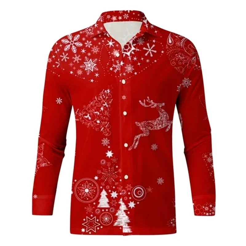 

3D Festival Christmas Printing Long Sleeve Shirts For Men Children Fashion Merry Christmas Shirts & Blouses Clothing Women Tops