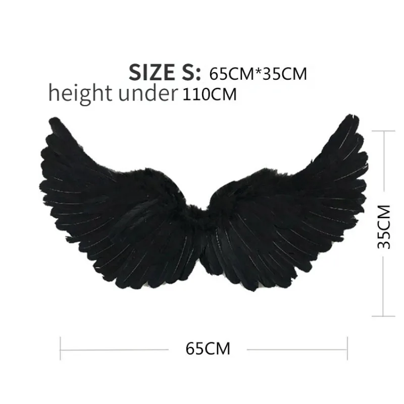 Anime Cosplay Wings 3pcs Black Feather Devil Wings Swallow Shaped Kids Adult Performance Bride Flower Child Dress anime cosplay wings