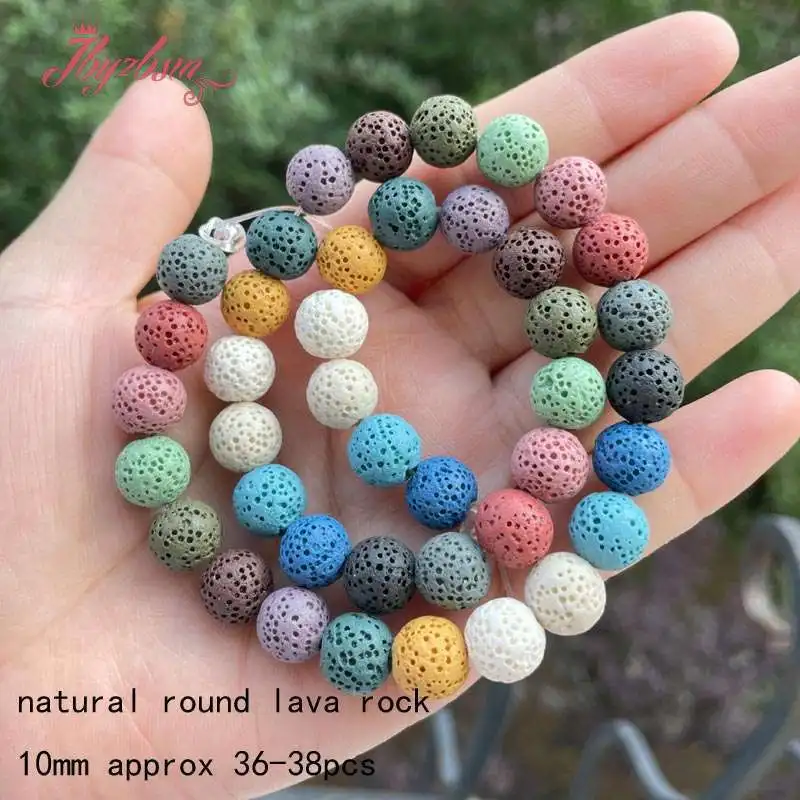 27mm Flower Shape Purple Lava Rock Beads Strand - 15 Inch Natural Stone Jewelry Making Supplies