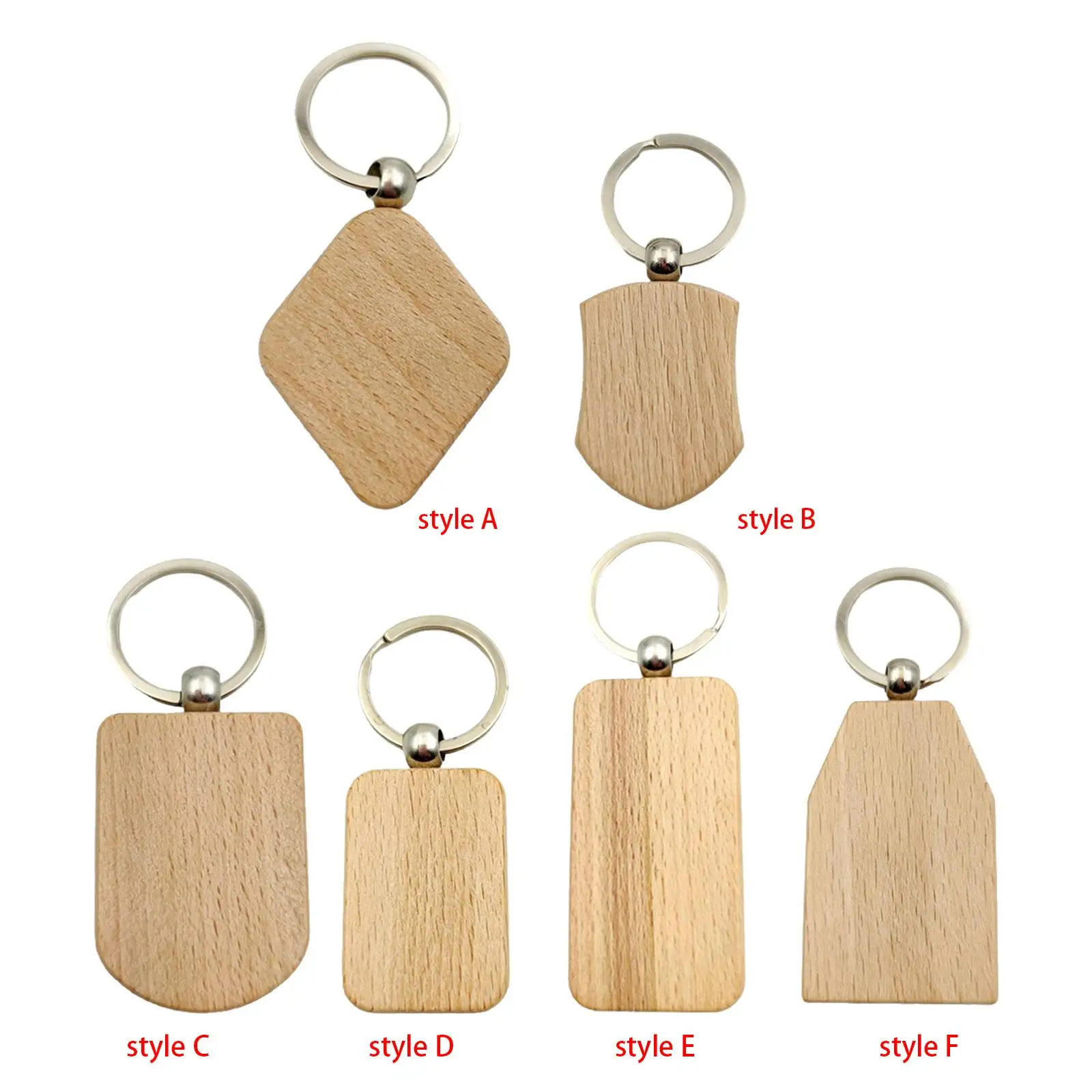 Gear Go 10 Pack Blank Wooden Key Chain Unfinished Wood Pendant Blanks with Keyrings for EDC Tags DIY Key Craft Supplies, Women's, Size: One size, Grey