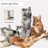 Ugly Cat Dog Zany Pillow,Custom Pet 3D Shape Pillow,Personalized Pet Pillow From Photo,Pet Loss Memorial Gift,Stuffed Toys Dolls 1