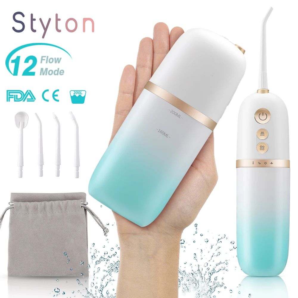 

Ирригатор полости рта Styton IPX7, водонепроницаемый, перезаряжаемый, 12 режимов ирригатор для зубов зубная нить иригатор для зубов отбеливание зубов зубная щетка