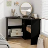 Corner Desk, 90 Degrees Triangle Corner Computer Desk for Small Space, Bedroom Corner Makeup Vanity Desk with Storage S 4
