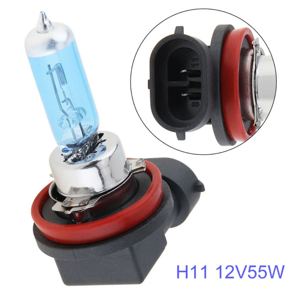 1 PC Car H11 Halogen Light 55W 5000K White Light Super Bright Car Xenon Lamp Headlight Fog Bulb Car Headlight Car Accessories