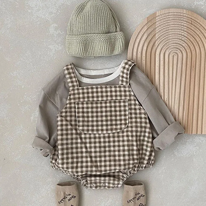 Baby Bodysuit Korean Style Baby Boys Girl Bodysuits Sleeveless Corduroy Newborn Baby Boys Girls Jumpsuit Spring Autumn Girls Clothes