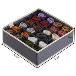 Foldable Sock and Underwear Organizer Box for Closet and Drawer Storage (1pcs-24 grids-gray)