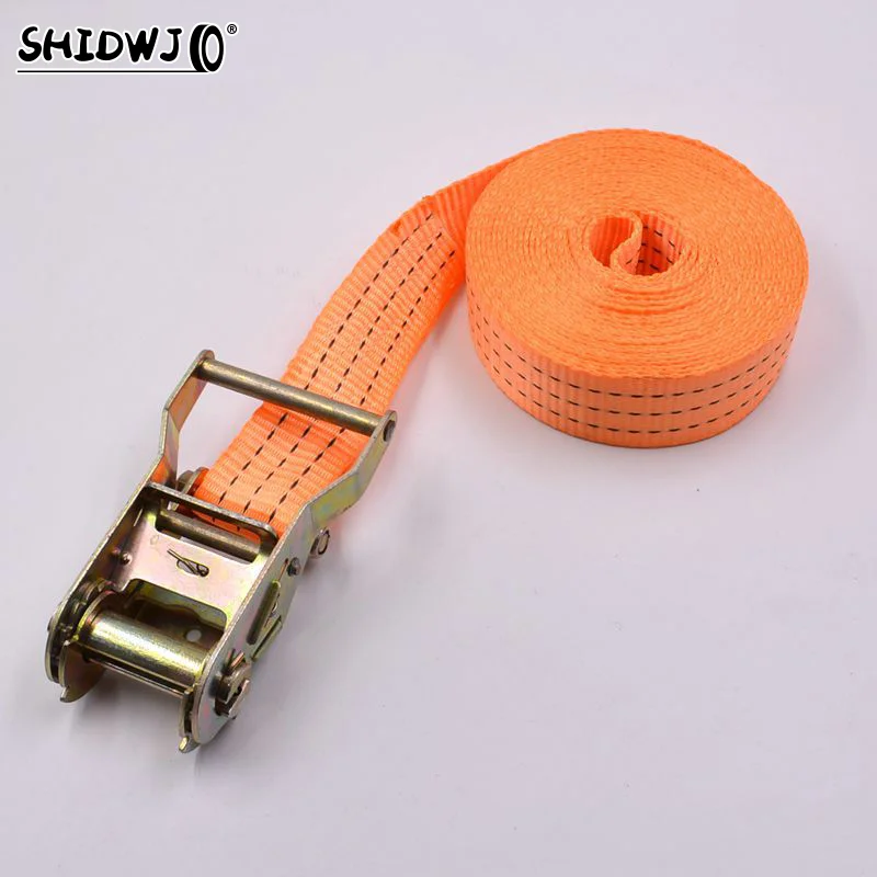 1pcs Adjustable Secure Tie-Down For Safe Luggage Transport Heavy-Duty Car And Truck Front Cargo Ratchet Strap With Metal Buckle