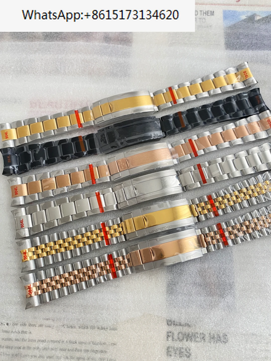 

Fine tuning strap 316L black and green water ghost stainless steel 20mm solid fine steel folding bracelet.