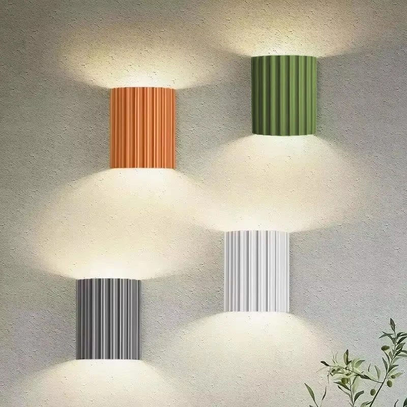 Wall Light Macaron LED Wall Lamp Resin Home Decor Fixtures Wall Light Luxury Home Decor Sconce For Living Room Bedside Hallway Lamp