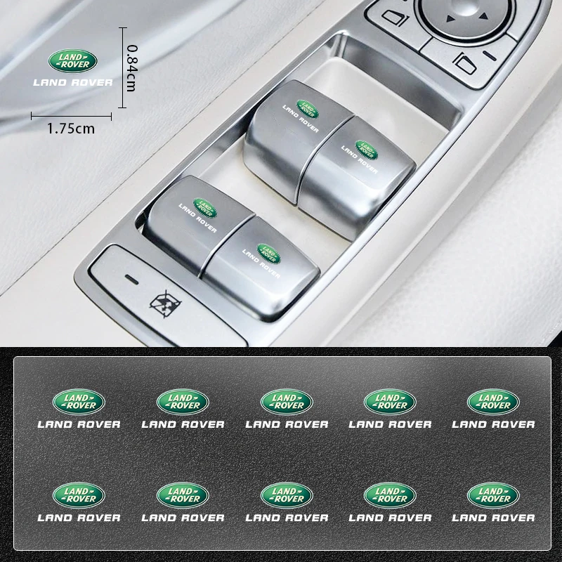 Car Window Lift Button Sticker Steering Wheel Emblem Decal Styling For Land Rover Defender Freelander Discovery 2 3 Evoque Range 1