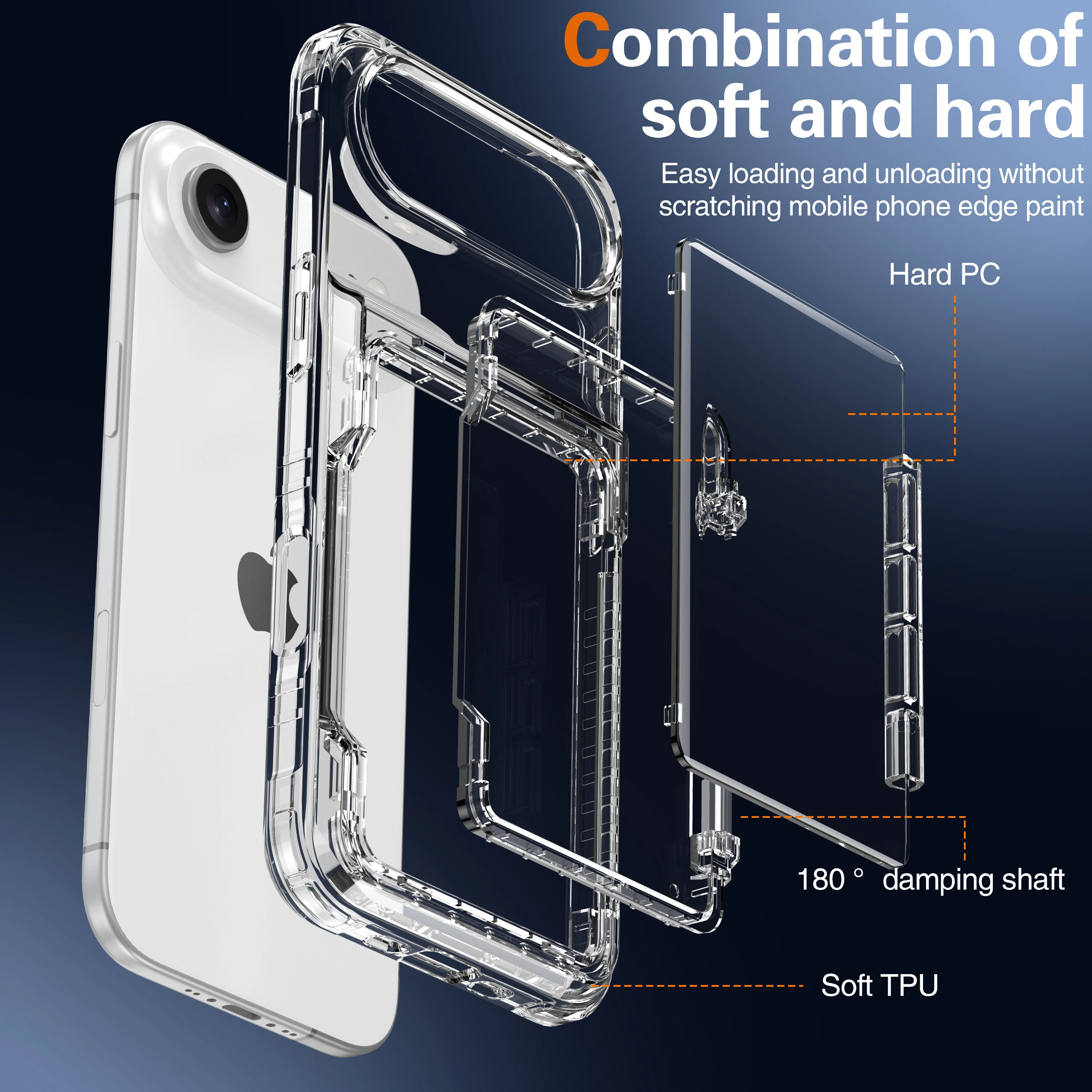 Transparent Phone Case with 4 Card Slots and Enhanced Protection