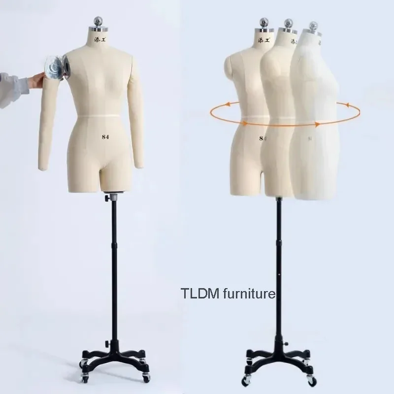 

Sewing Linen Cover Body Female Mannequins with Legs for Clothing Design Bust Tailor Mannequin Dress Display Stand Can Pin AA