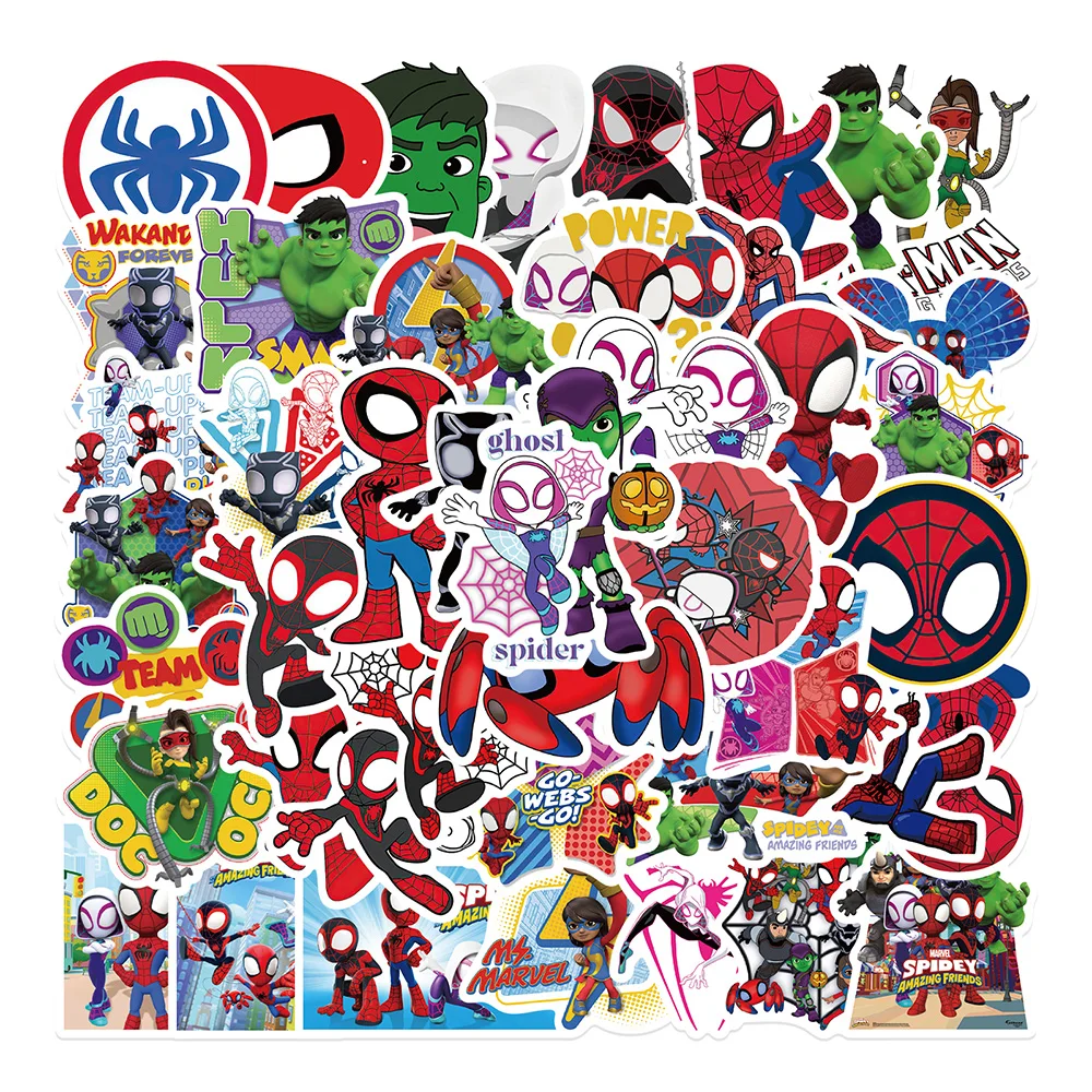 10/30/50PCS Disney Spider-Man and His Amazing Friends Sticker DIY Guitar Laptop Luggage Skateboard Graffiti Decals Fun for Kid