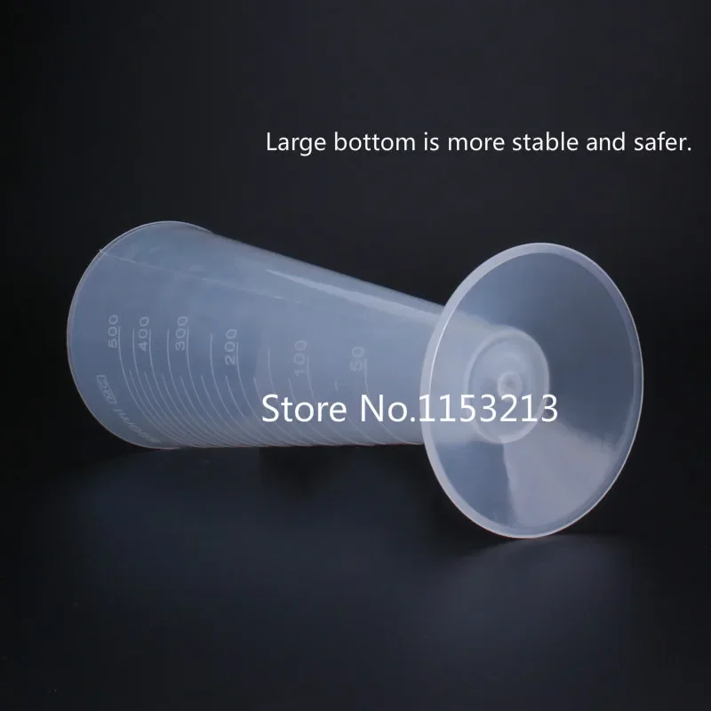 5 pcs/lot 500ml Capacity Clear graduated plastic Conica Measuring cup PP cylinder Plastic Beaker of Laboratory supplies