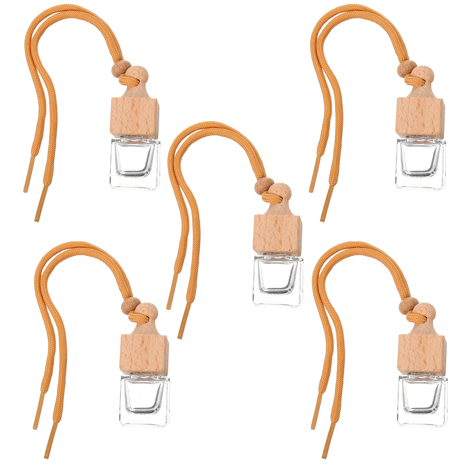 

5 Pcs Hanging Perfume Bottles Car Diffuser Essential Oil Air Freshener Pendant Fragrance Diffusers Wooden Fittings
