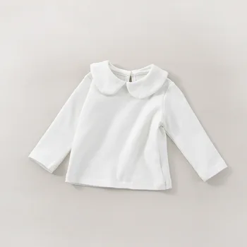 Angoubebe B83T05 baby/toddler girl ruffled collar Tee