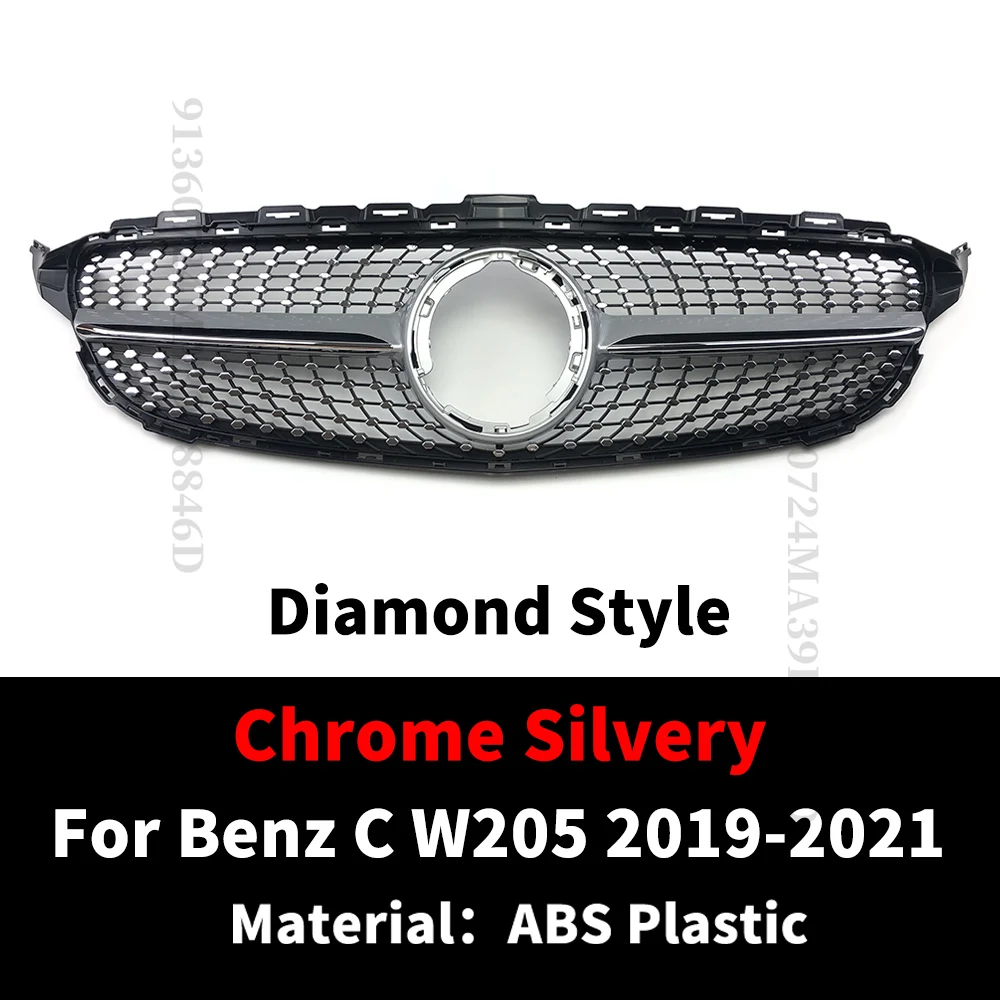 Kit De 4 Grilles De Calandre Chromées Pour Mercedes Classe C W205 (2019) - ABS - Design Moderne Et Facile à Installer
