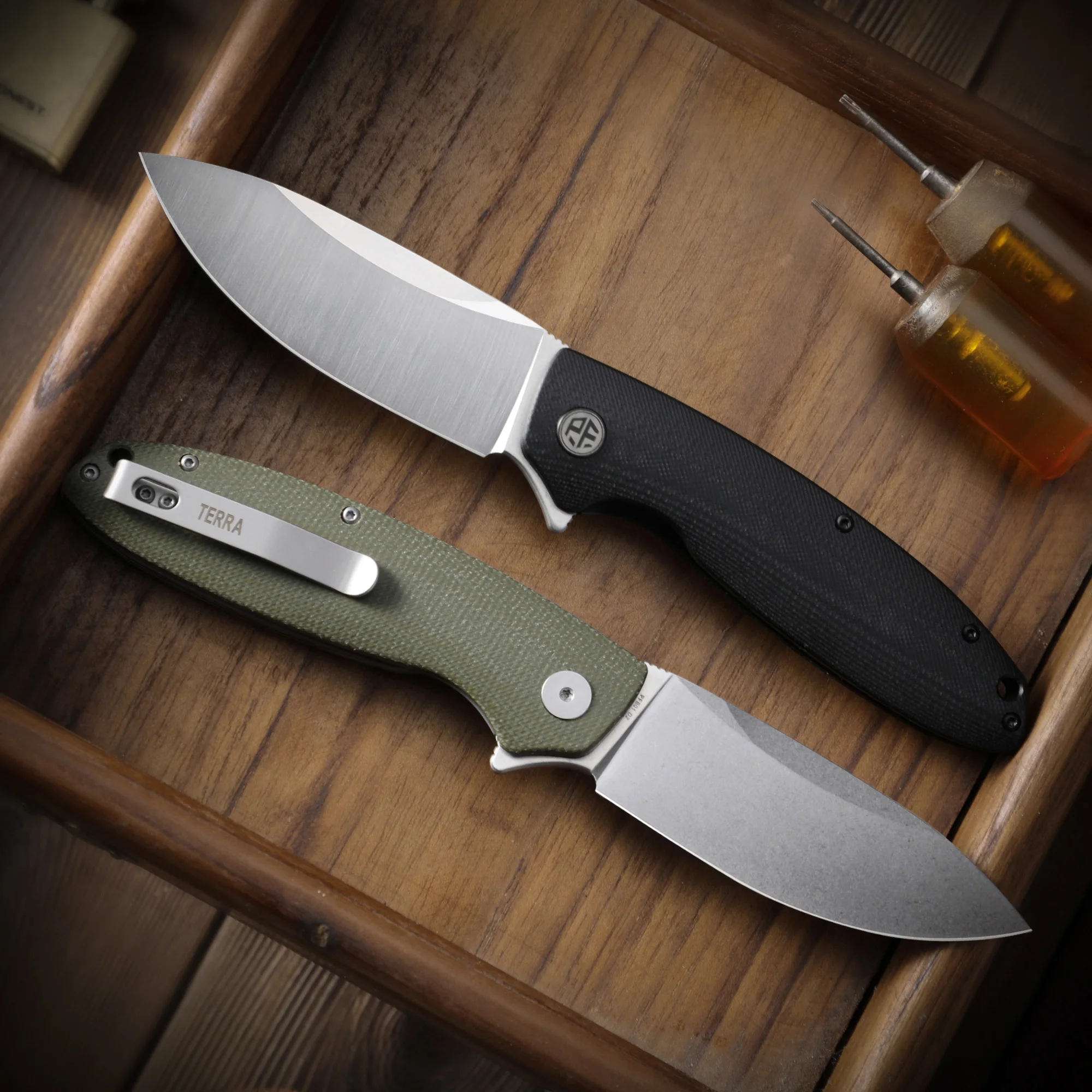 Petrified Fish Original PFB01 Micarta Handle Ceramic Bearing D2 Steel Blade Folding Knife Outdoor Survival Cutting EDC Tool 2