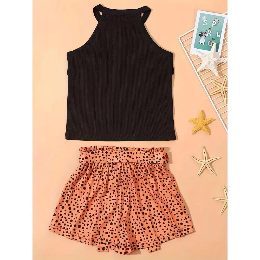 Girl's Polka Dot Shorts and Halter Top 2