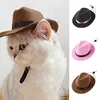 Pet Hat Dog Cat Western Cowboy Hat Halloween Pet Outdoor Caps  Funny Retro Photo Prop Dog Accessories Doll Decor Pet Products 2