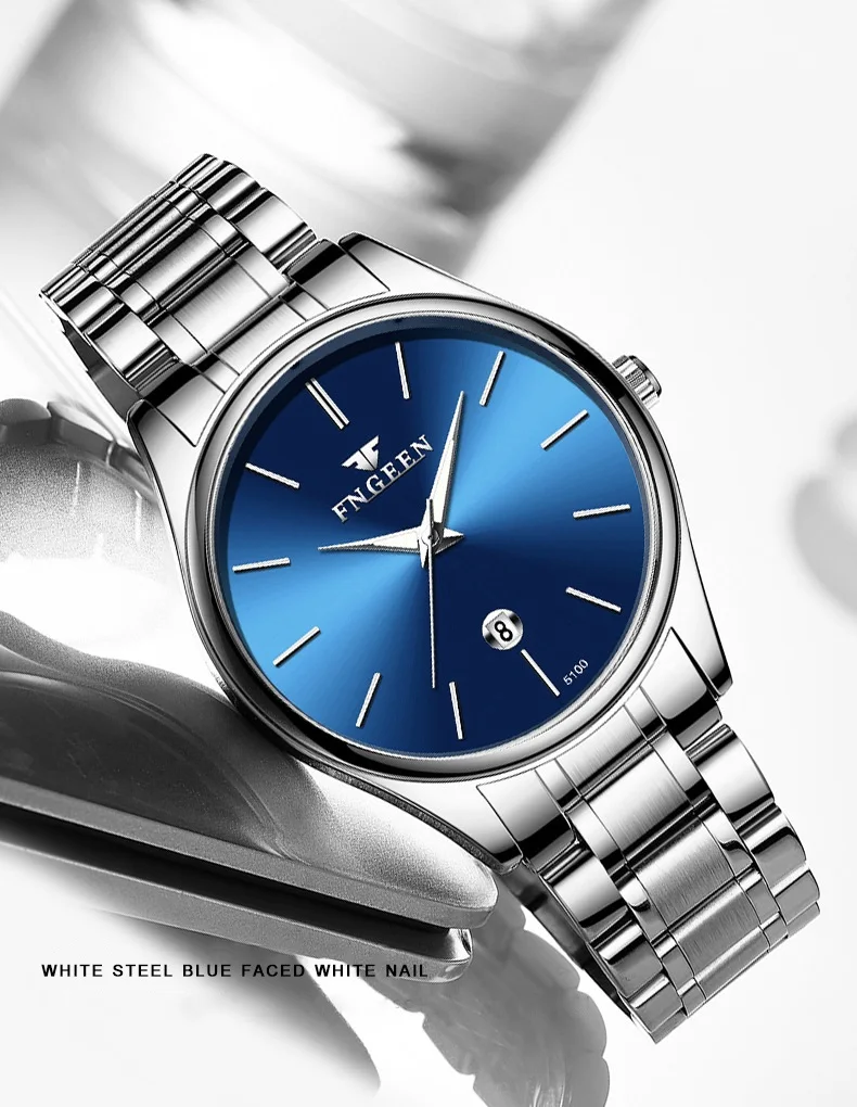 BINBOND stainless steel durable quartz watches for men luxury luminous waterproof precise auto date men's watch casual reloj