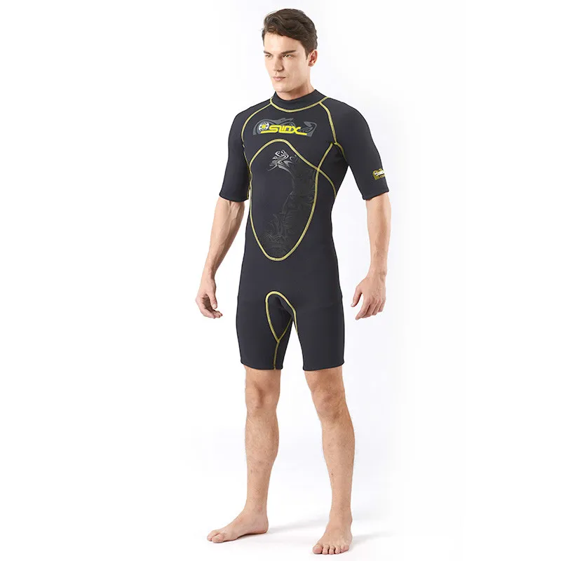 3mm Neoprene Short Sleeve One Piece Wet Suit Jumpsuit Diving Swimwear
