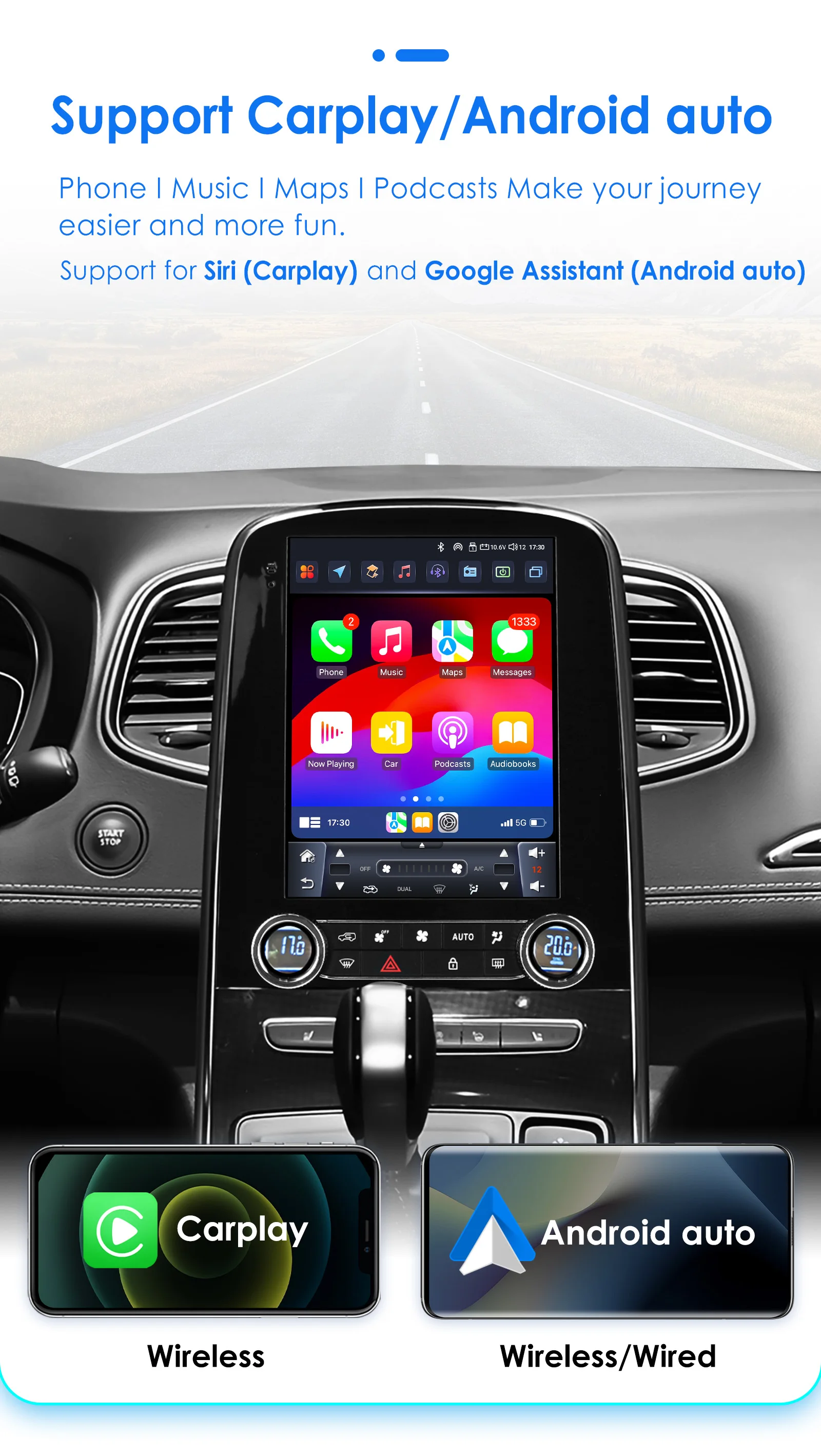 Hizpo 9,7 Zoll Android Auto Autoradio für Renault Scenic 2013–2024 Tesla Style Bildschirm RDS DSP GPS 4G WiFi BT CarPlay 360 ° CAM – Detail 11