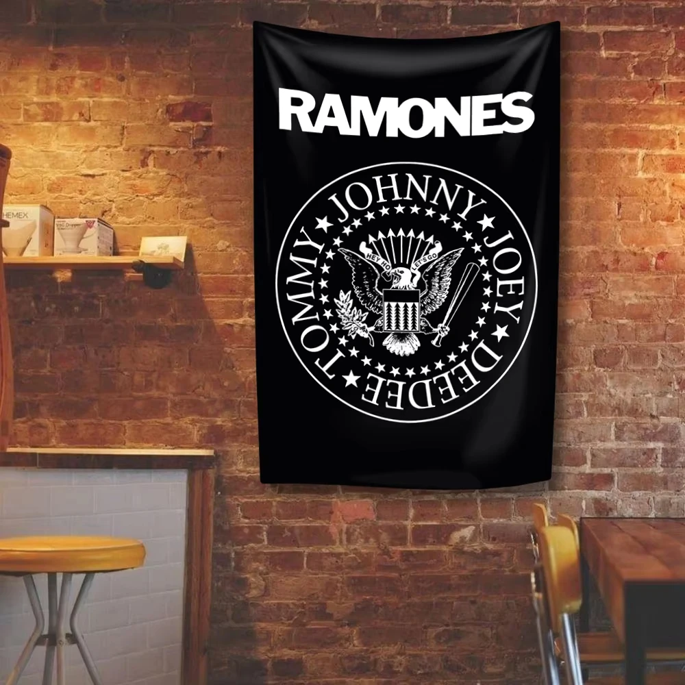 American Rock Band Tapestry R-Ramones Punk Music Prints Home Decor Wall Hanging Bedroom Dorm Background Concert Banner Fans Gift