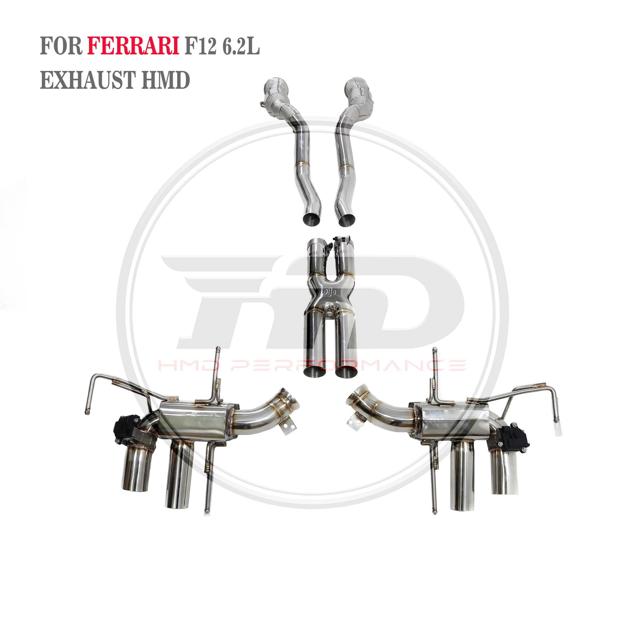 

HMD Stainless Steel Exhaust System Performance Catback For Ferrari F12 F12berlinetta V12 6.3L X Pipe And Downpipe