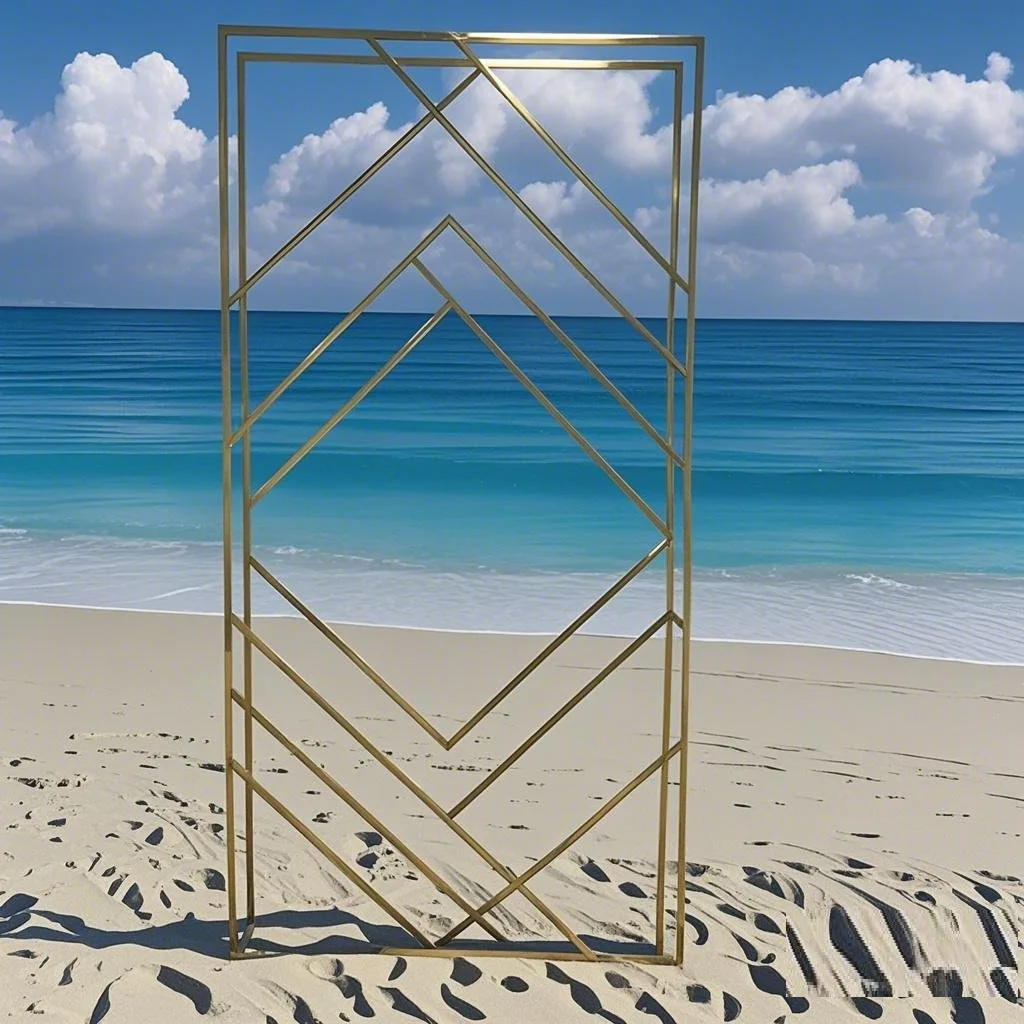 2M Golden Sparkling Flower Stand, Supporting Romantic Scenery for Wedding Parties