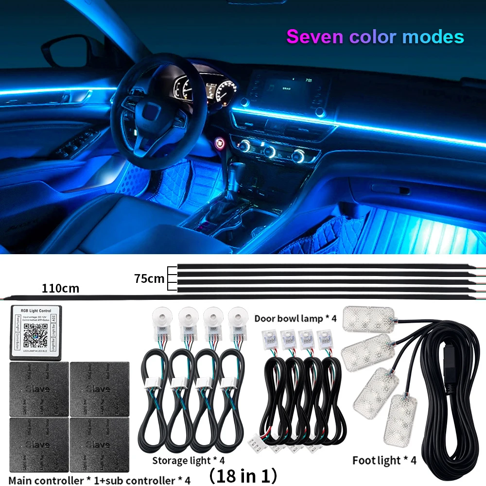 ユニバーサル シンフォニーLEDアンビエントライトセット(18in1) Amazon.com: Car Interior Ambient Lights,18 in 1 Symphony Car