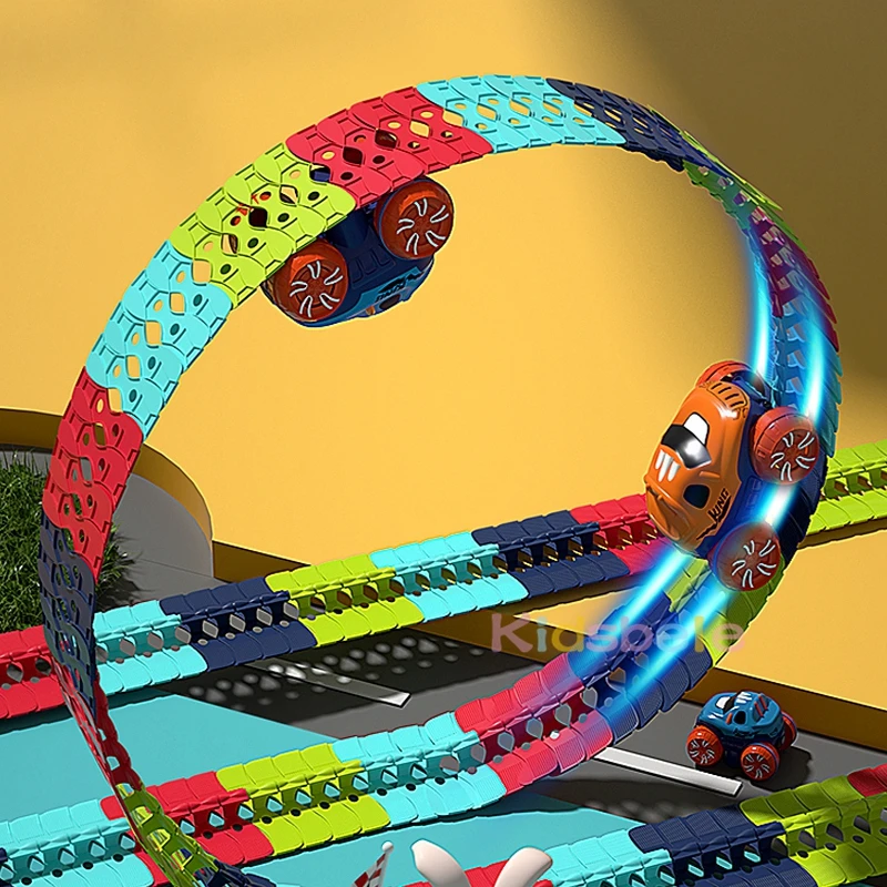 Trilha de trem elétrico brinquedos para crianças diy montado pista de  corrida cena grande aventura coaster trem brinquedo meninos meninas  presente aniversário - AliExpress