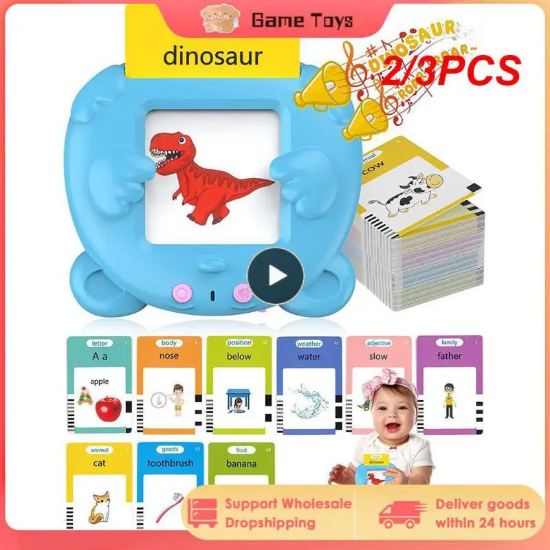 

2/3PCS Talking Flash Cards Early Educational Toys Baby Boys Preschool Learning Reading Machine Interactive Gift